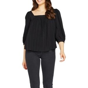 Gentle Fawn Rosas Top Black Textured Blouse